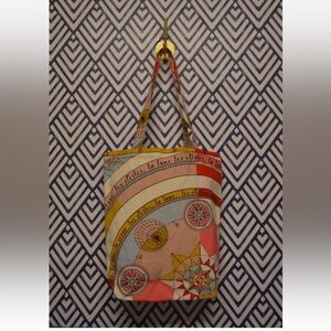 Tory Burch Constellation Pink Multicolor Canvas Tote